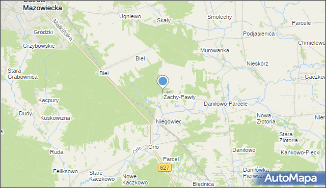 mapa Żachy-Pawły, Żachy-Pawły na mapie Targeo